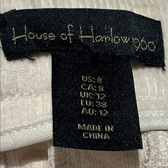 House of Harlow 1960 Ribbed Corduroy Flare Pants High Waist Cream Boho Sz 8 NWT - Picture 4 of 15